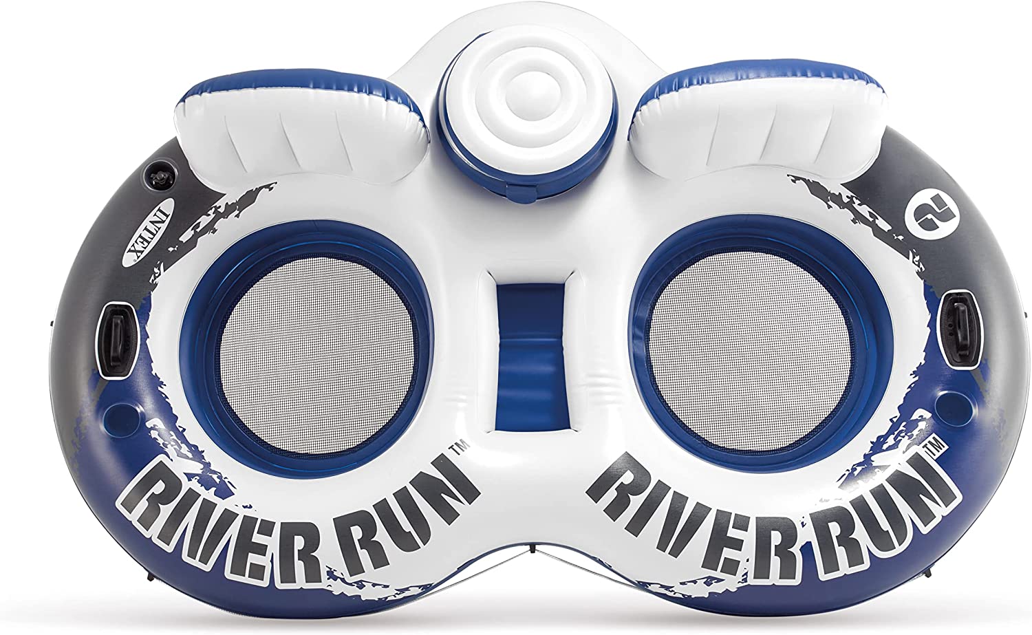 Intex River Run II Inflatable 2-Person Pool Tube Float with Attached Cooler and Repair Kit