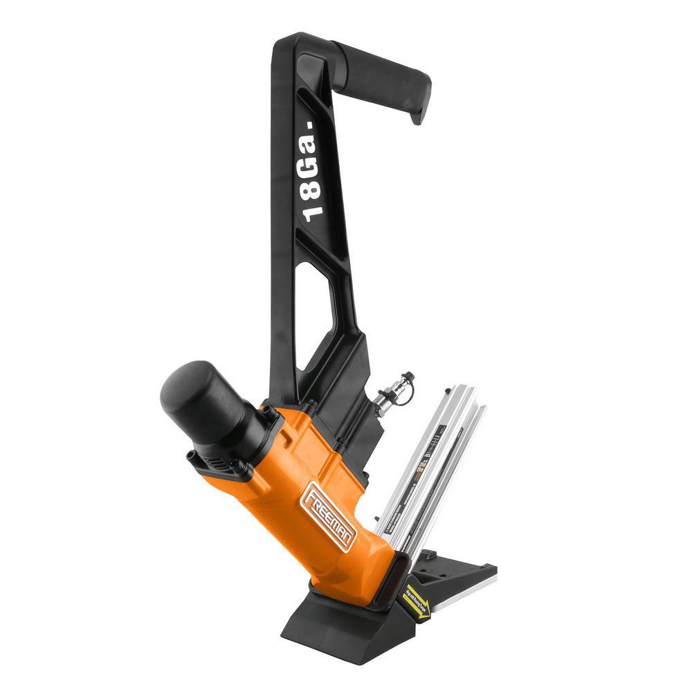 Freeman PF18GLCN Pneumatic 18-Gauge 1-3/4 in. L-Cleat Flooring Nailer with Flooring Mallet and Interchangeable Base Plates