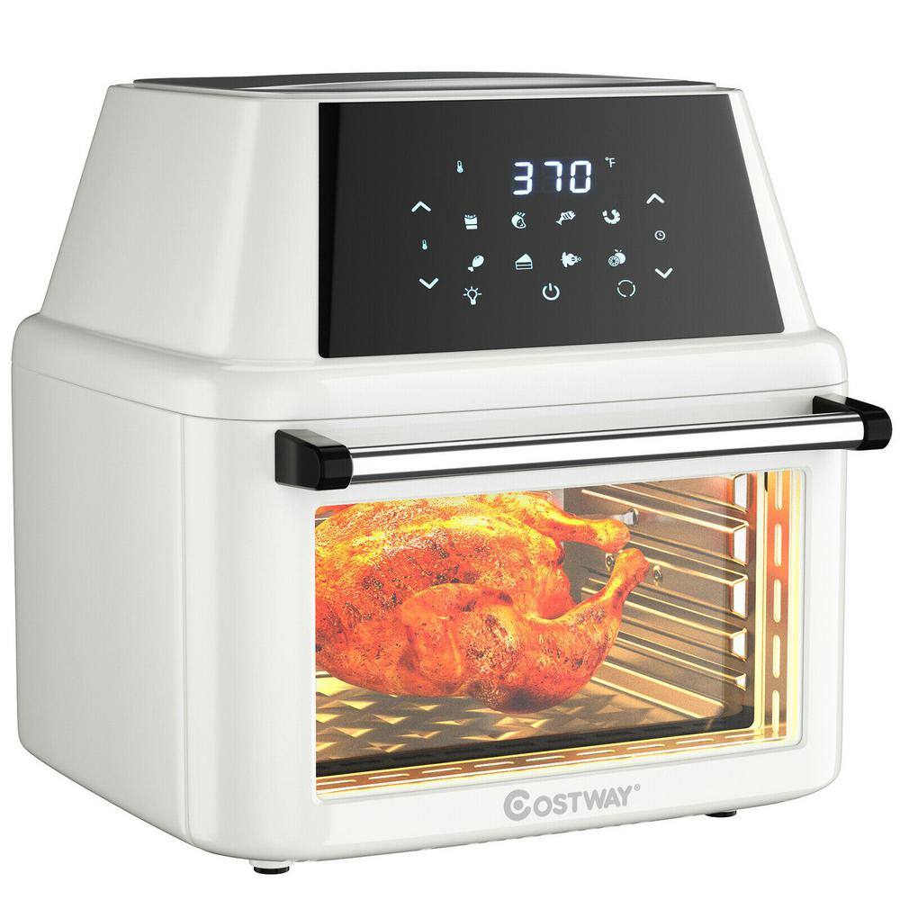 Costway  19 qt. White Air Fryer Oven with Dehydrator Rotisserie
