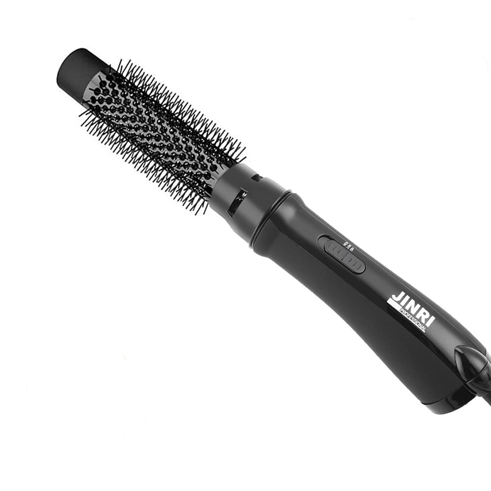 JINRI Hair Dryer Brush & Volumizer Hot Air Brush. 3-in-1 Blow Dryer Brush Styler for Straightening. Curling. Salon Negative Ion Ceramic Lightweight Dryers Straightener Curl Hair Brush for Wet and Dry Hair
