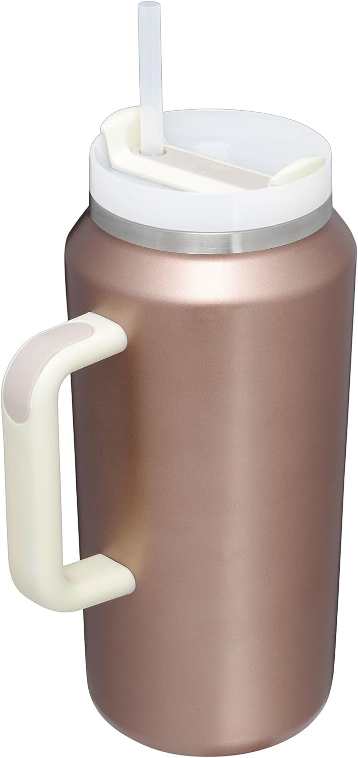 Stanley Quencher H2.0 FlowState Stainless Steel Vacuum Insulated Tumbler with Lid and Straw. Rose Quartz Glow. 64 oz