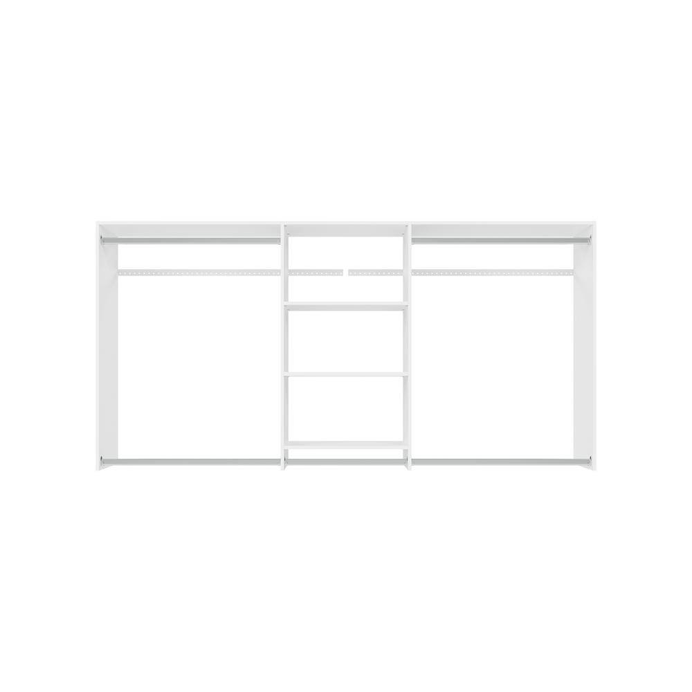Closet Evolution WH52 Hanging 60 in. W - 96 in. W White Wood Closet System