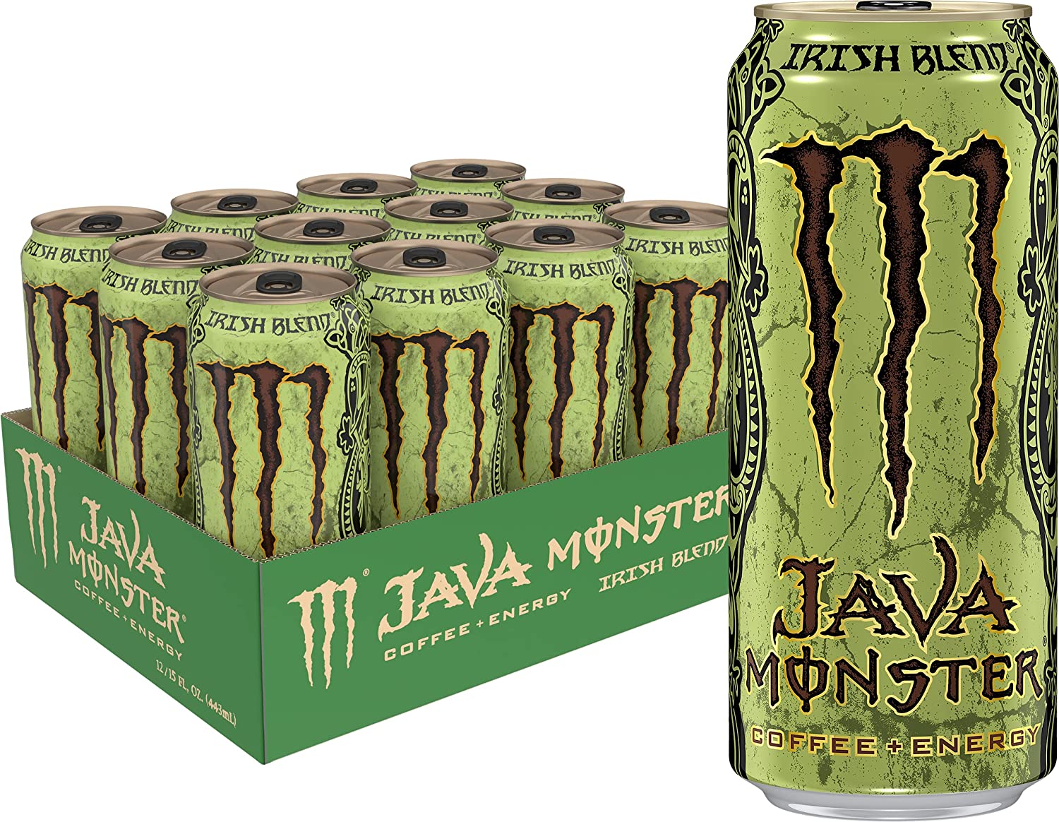 Monster Energy Java Monster Irish Blend. Coffee + Energy Drink. 15 Ounce (Pack of 12)