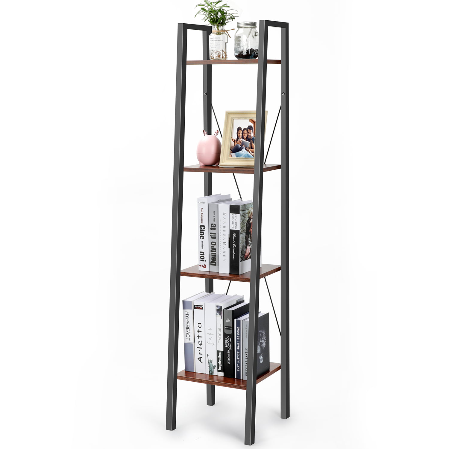 PERLESMITH 4-Tier Plant Shelf Industrial Flower Stands. Multipurpose Organizer Rack for Indoor