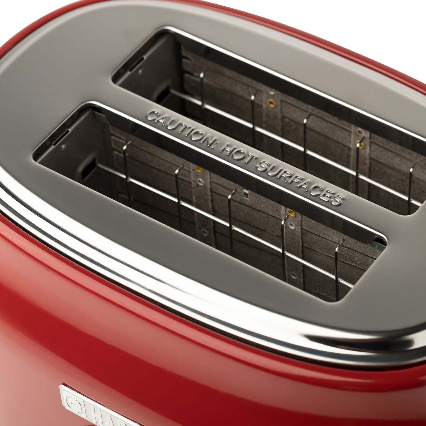 HADEN Dorset 2-Slice Wide Slot Stainless Steel Countertop Retro Toaster. Red - 75001