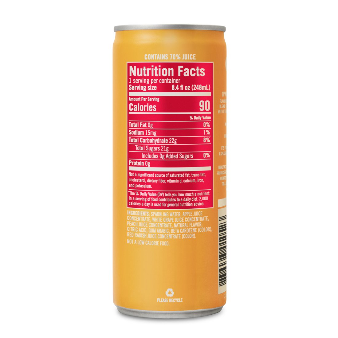 IZZE Sparkling Juice. Peach. 8.4 Fl Oz (24 Count). Package may vary