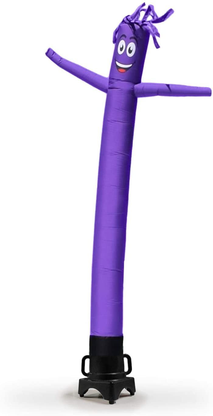 Purple 8 Foot Tall Inflatable Tube Man Air Powered Waving Puppet. Air Blower Motor Included with 6ft Solid Colored Dancer by Feather Flag Nation