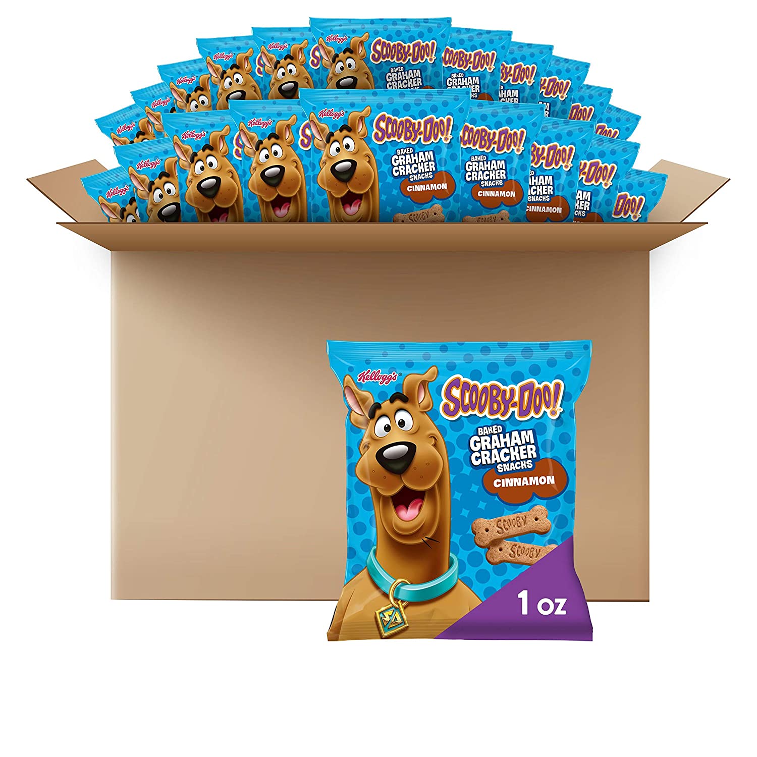 Kellogg-s Scooby-Doo! Graham Cracker Snacks. Cinnamon.1 oz Bag (40 Bags)