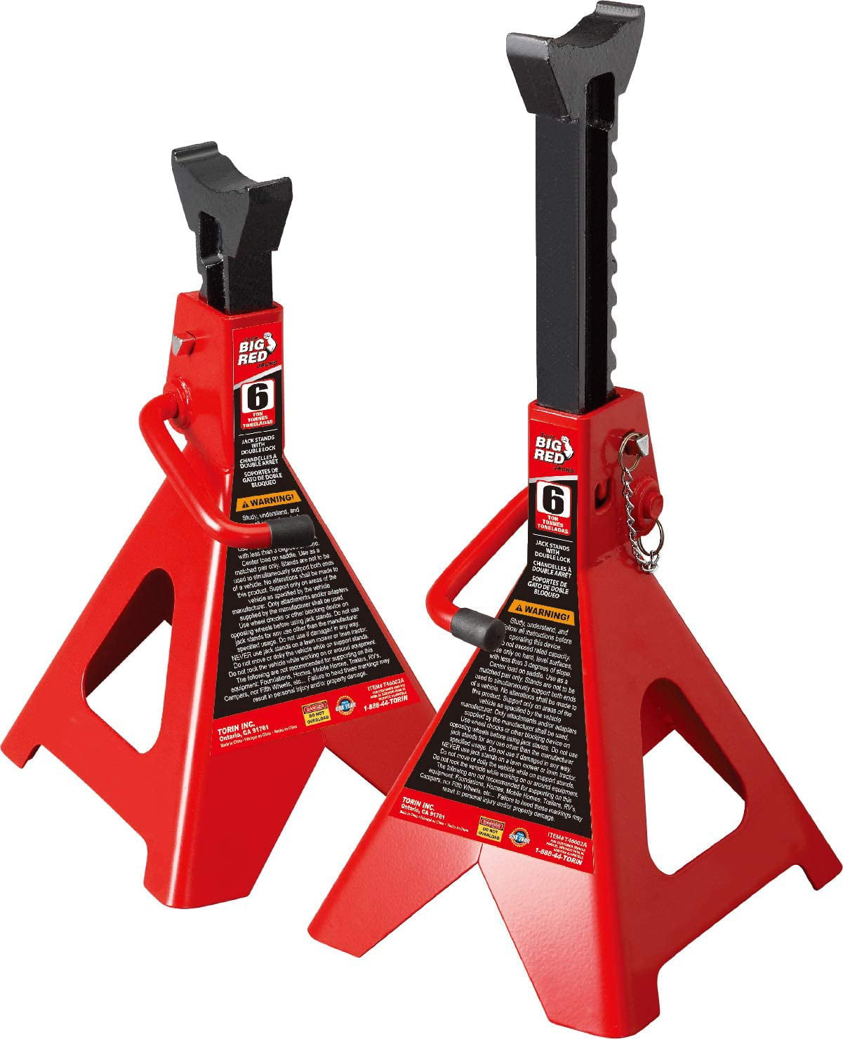 Big Red 6 Ton Jack Stands Double Locking Jack Stand. Red. W4602A. 1 Pair