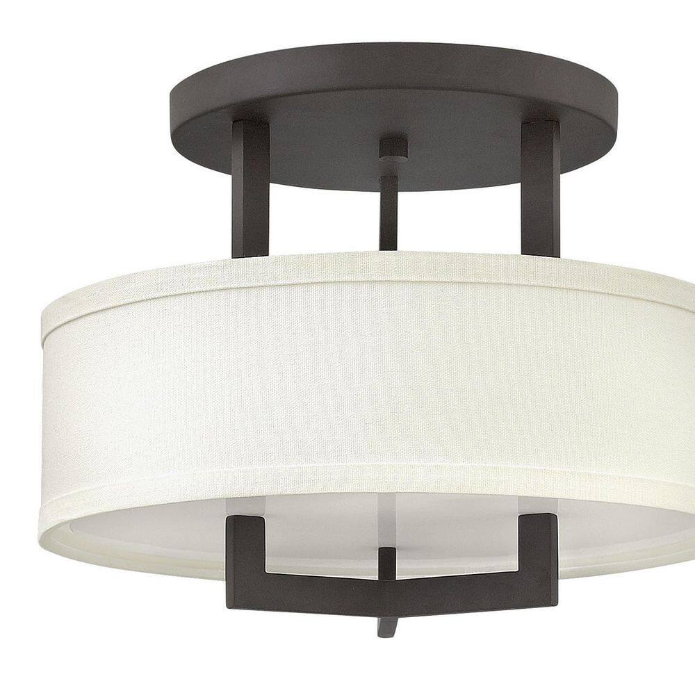 HINKLEY  Hampton 15 in. LED-Light Buckeye Bronze LED Semi-Flush Mount