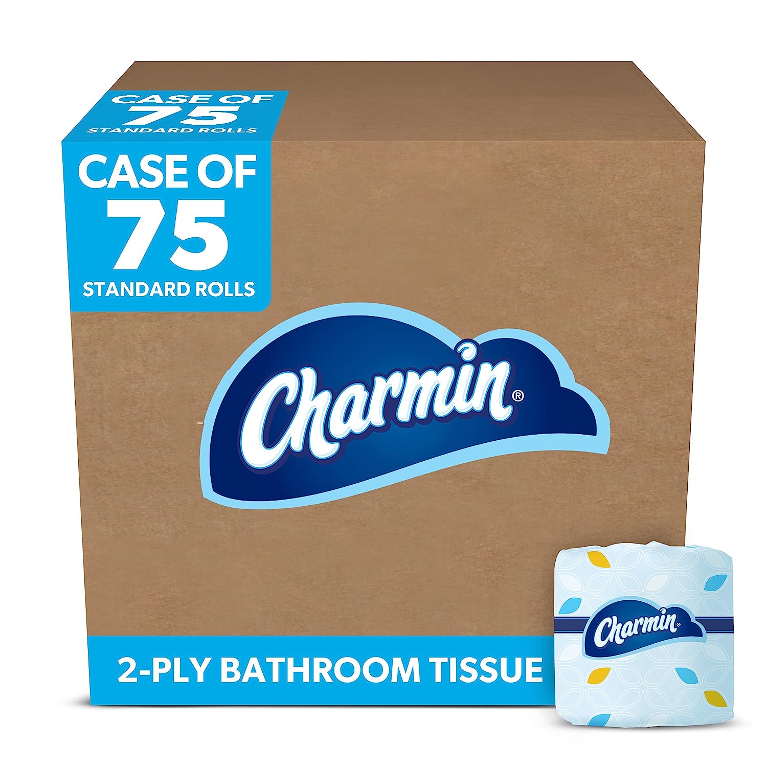 Charmin Professional Toilet Paper Bulk for Businesses. Individually Wrapped for Commercial Use. 2-ply Standard Roll with 450 Sheets/Roll (Case of 75)