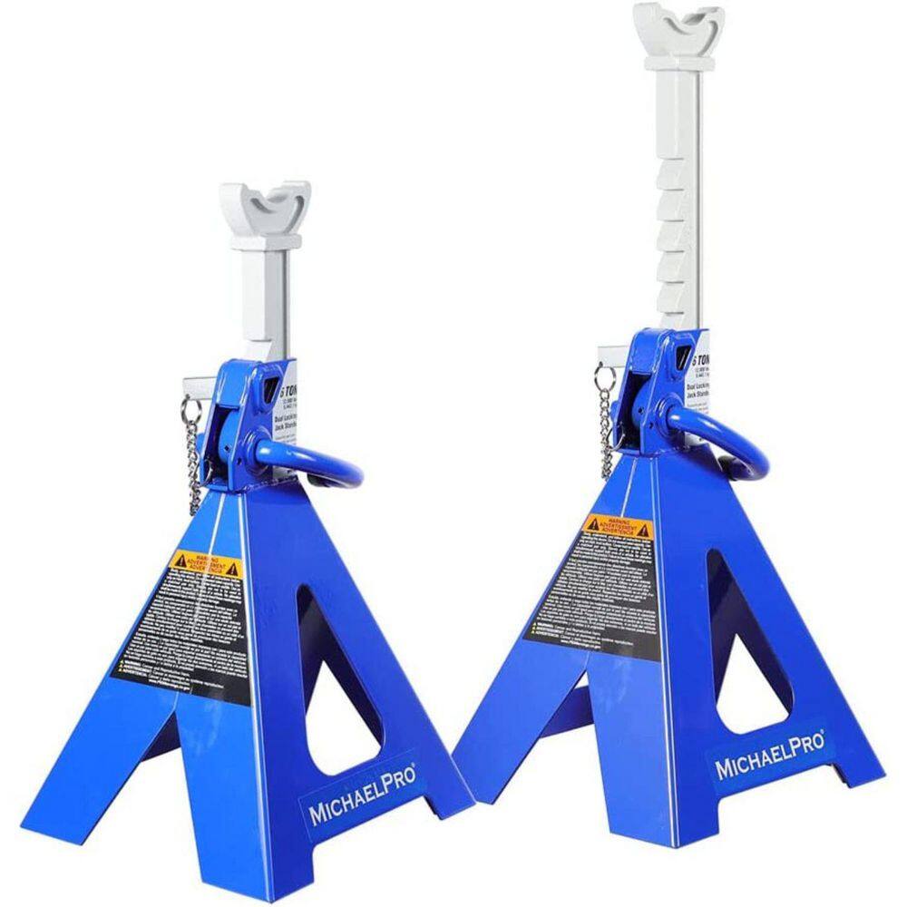 MICHAELPRO MP017002 6-Ton Double Pin Jack Stands