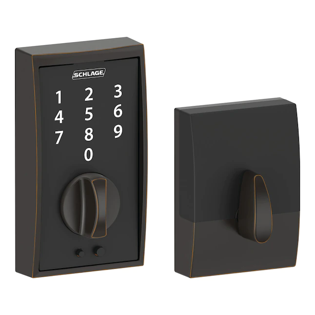 Schlage Touch Century Aged Bronze Electronic Deadbolt Lock Lighted Keypad Touchscreen