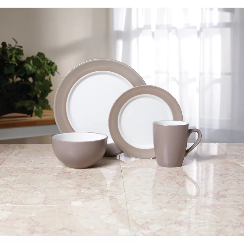 Pfaltzgraff 5131068 Harmony 16 Piece Dinnerware Set (Service For 4). Taupe