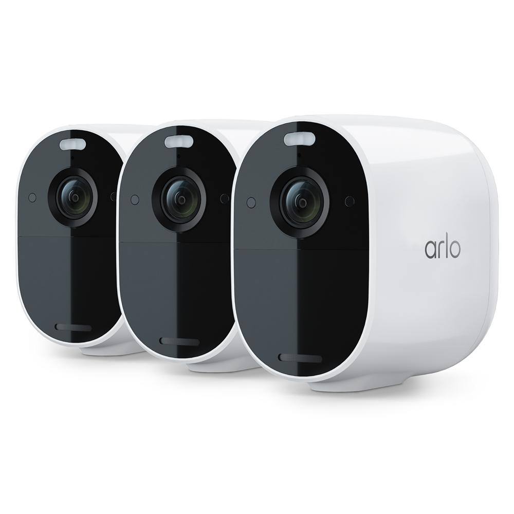 Arlo VMC2330-100NAS Essential Spotlight Camera- Wireless Security. 1080p Video. Color Night Vision. 2-Way Audio. 3 Pack. White