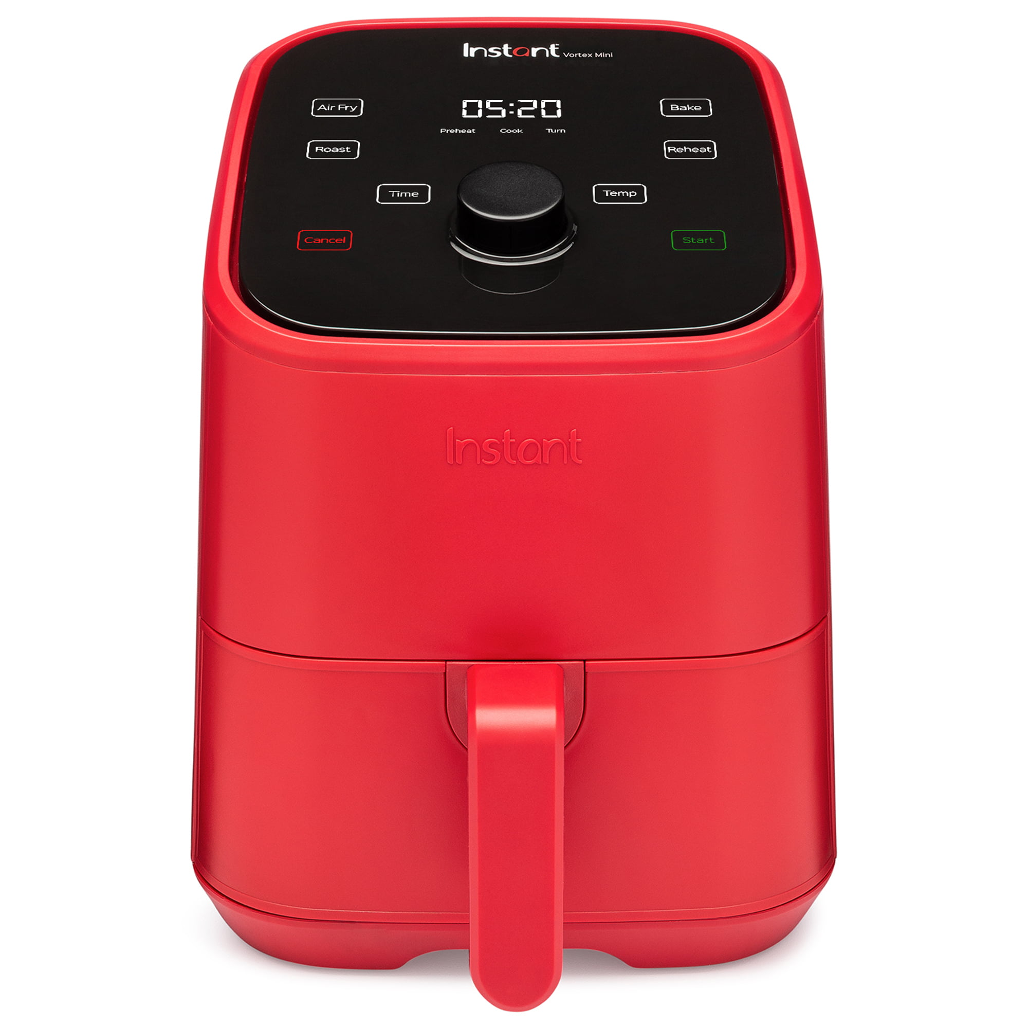 Instant Vortex 2-Quart Mini Air Fryer 4-in-1 with Customizable Smart Cooking Programs. Nonstick and Dishwasher-Safe Basket. Red