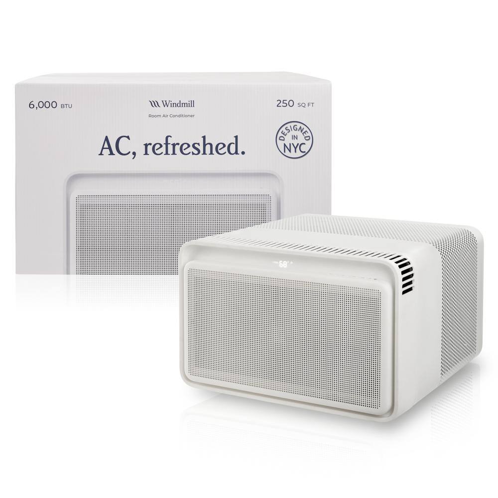 Windmill W1W12 6.000 (DOE) BTU 115 Volts Quiet/ECO/Smart Window Air Conditioner with Wi-Fi/App Remote and Easy Install No Pre-Assembly