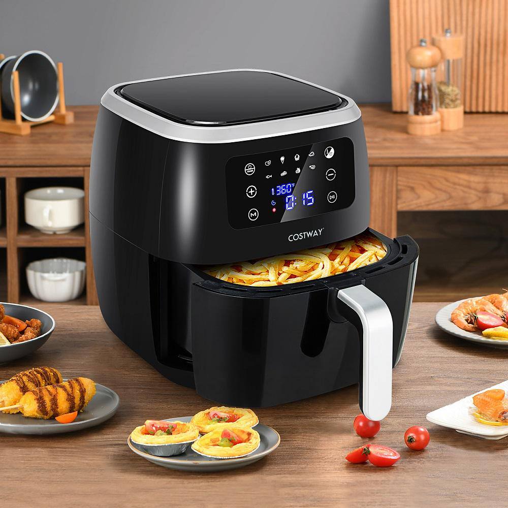 Costway ES10020US-BK 6.5 qt. Black Air Fryer with 8-Preset Functions and Smart Touch Screen