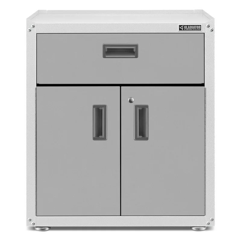 Gladiator GAGB28KDKW 28 in. W x 31 in. H x 18 in. D 1-Shelf 3/4-Door Modular GearBox Freestanding Cabinet in White