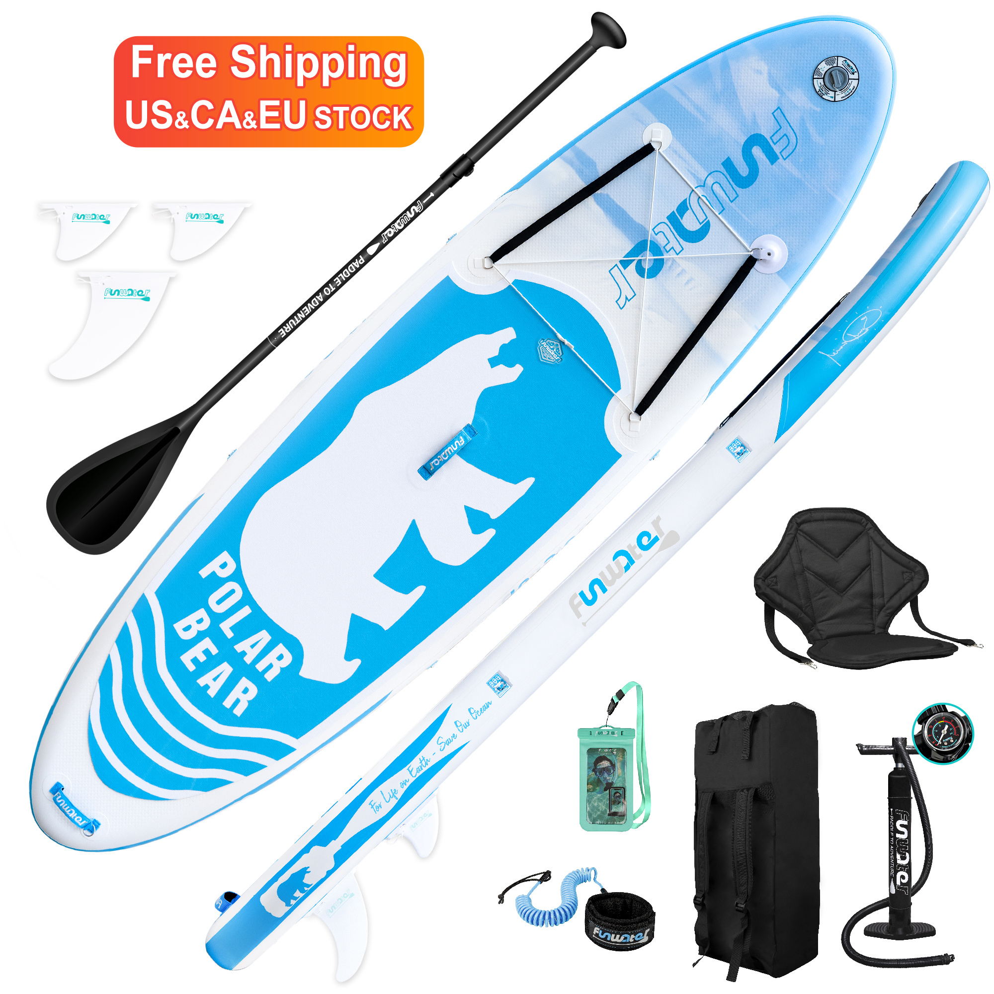 SUP Stand Up Paddle Board 10-6″x33”x6” Inflatable Paddleboard Soft Top Surfboard with ISUP Accessories Sup Board Surf Board Water Sports