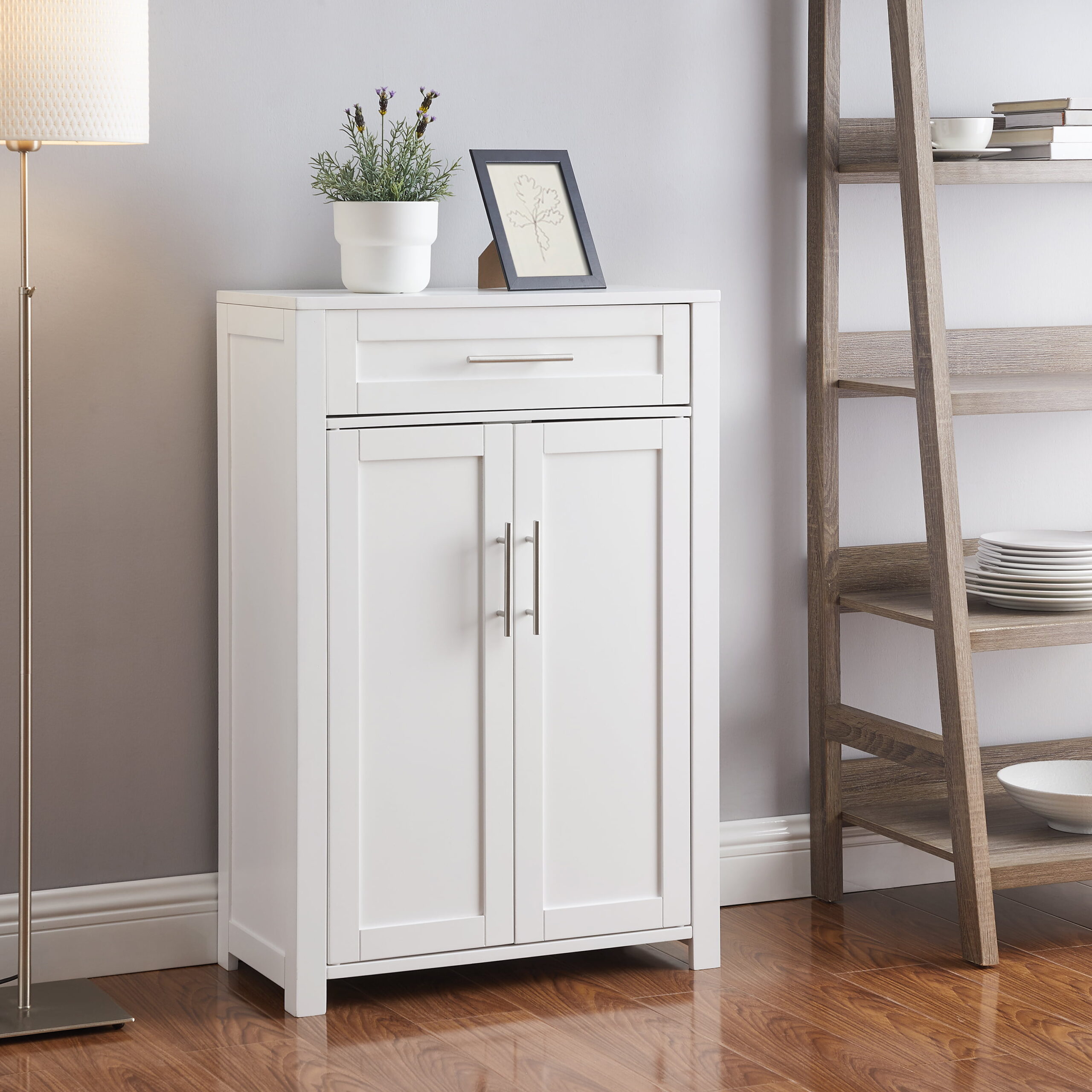 Crosley Furniture Savannah White Storage Cabinet