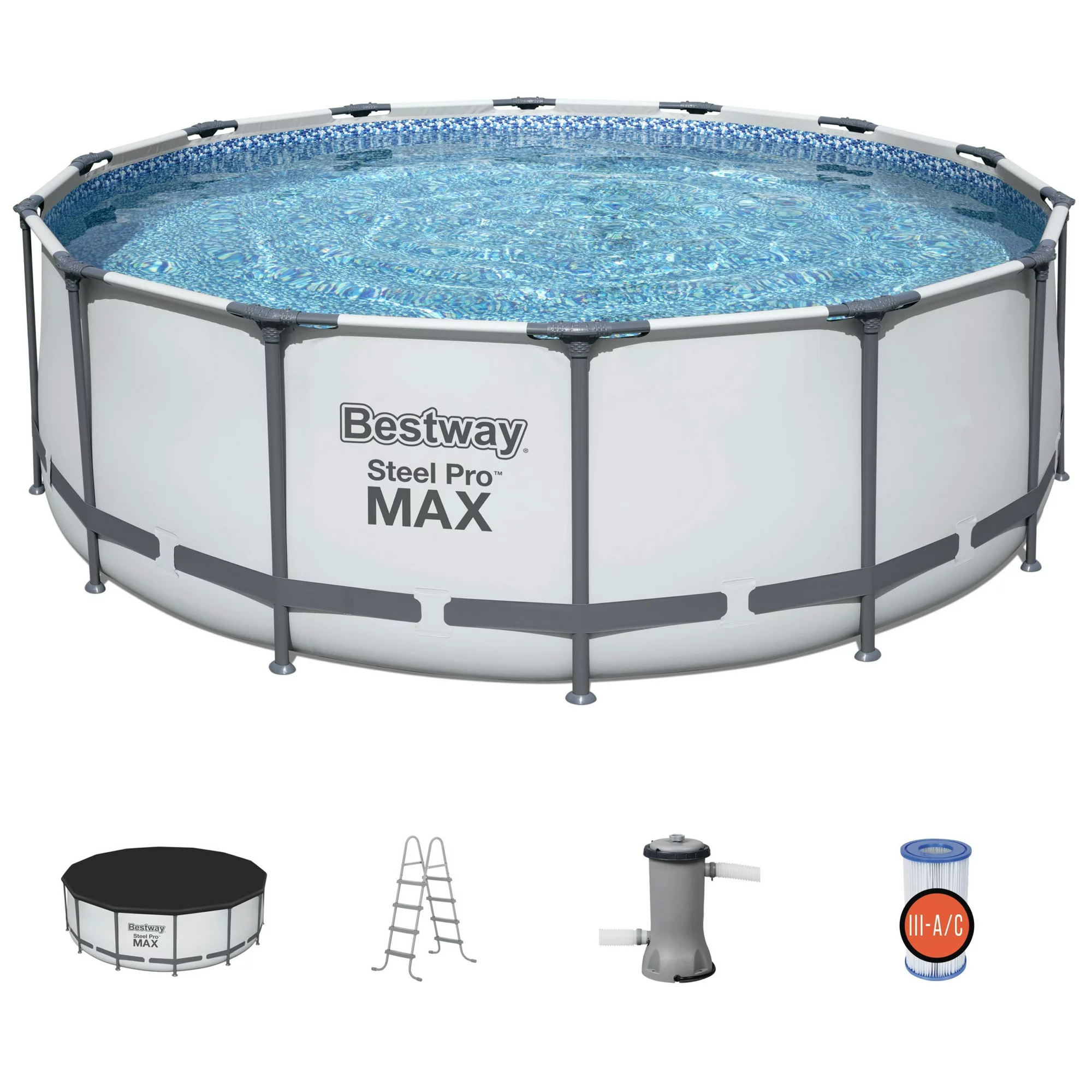Bestway Steel Pro MAX 14′ x 48″ Round Above Ground Swimming Pool Set