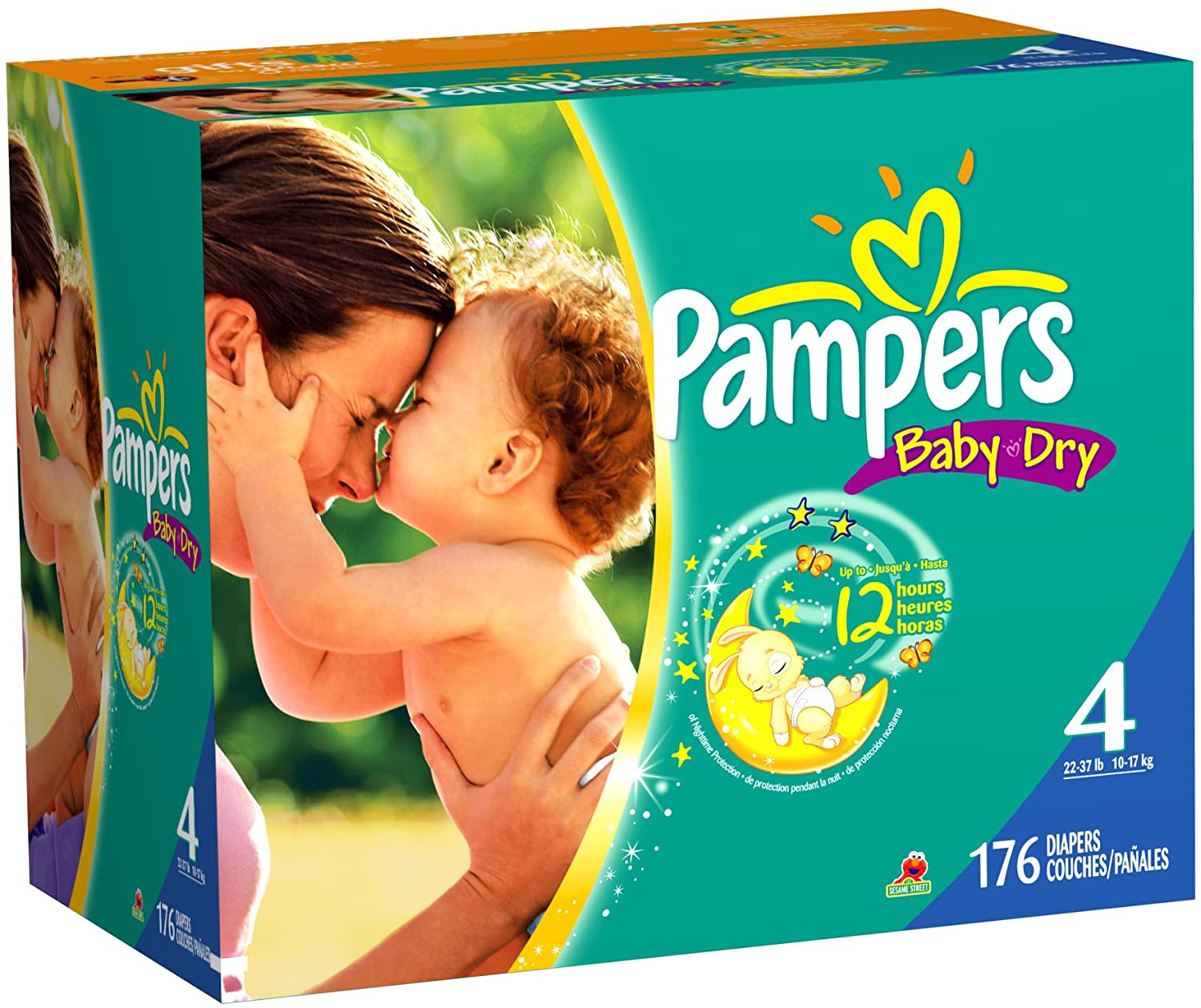 Pampers Baby Dry Diapers Economy Plus Pack. Size 4. 176 Count