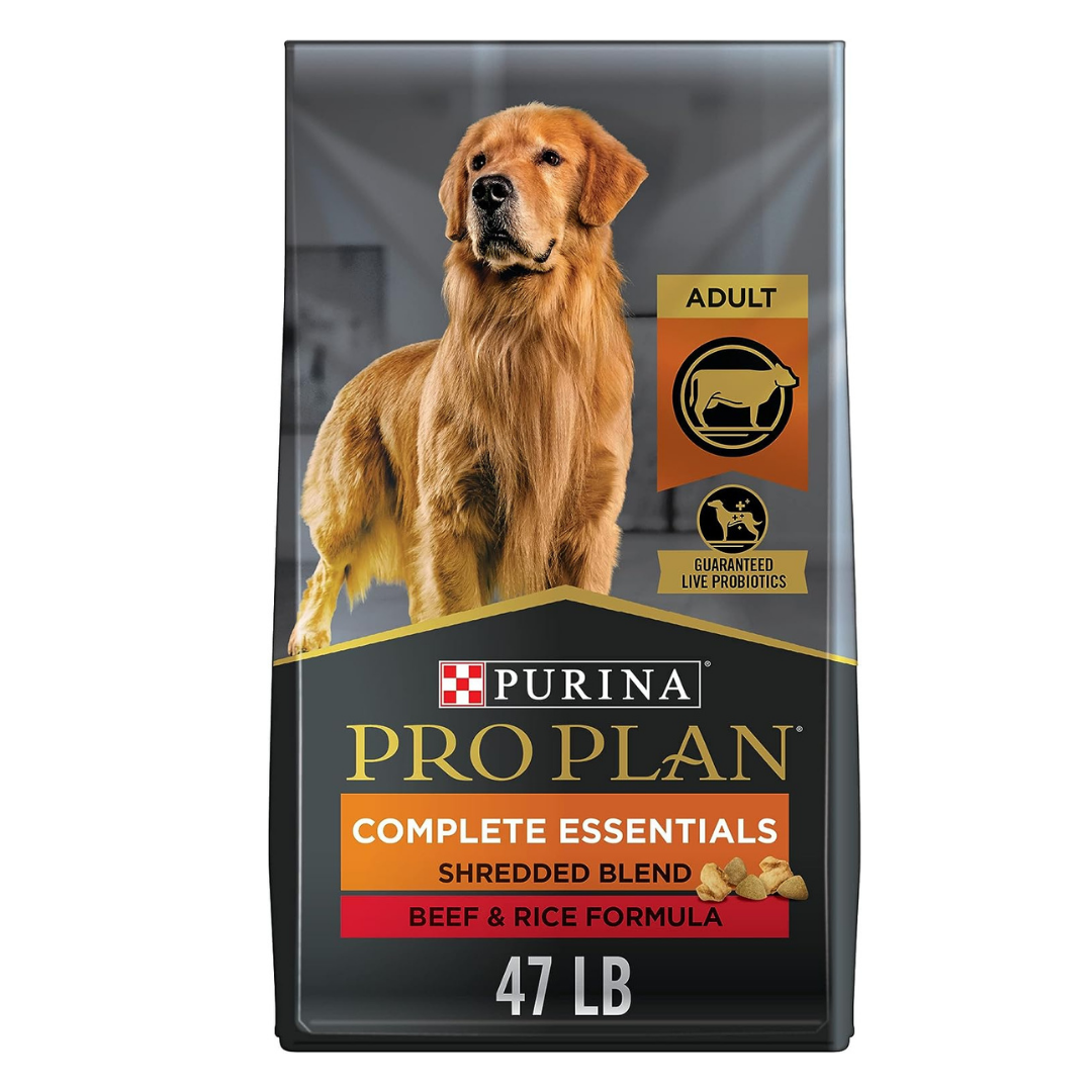 Purina Pro Plan High Protein with Probiotics Shredded Blend Beef & Rice Formula Dry Dog Food. 47 lbs.