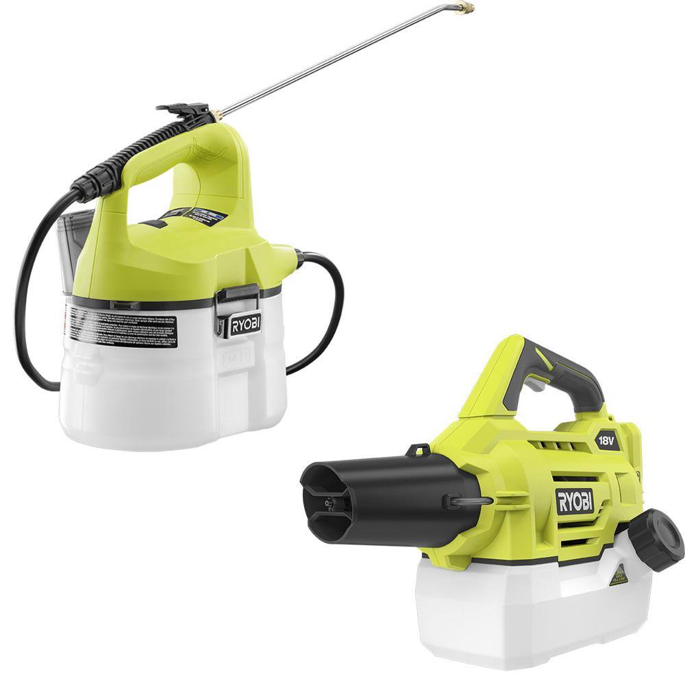 RYOBI P2800BTL-P2805BTL ONE+ 18V Cordless Battery 1 Gal. Chemical Sprayer and Cordless Fogger/Mister (2-Tool) (Tool Only)