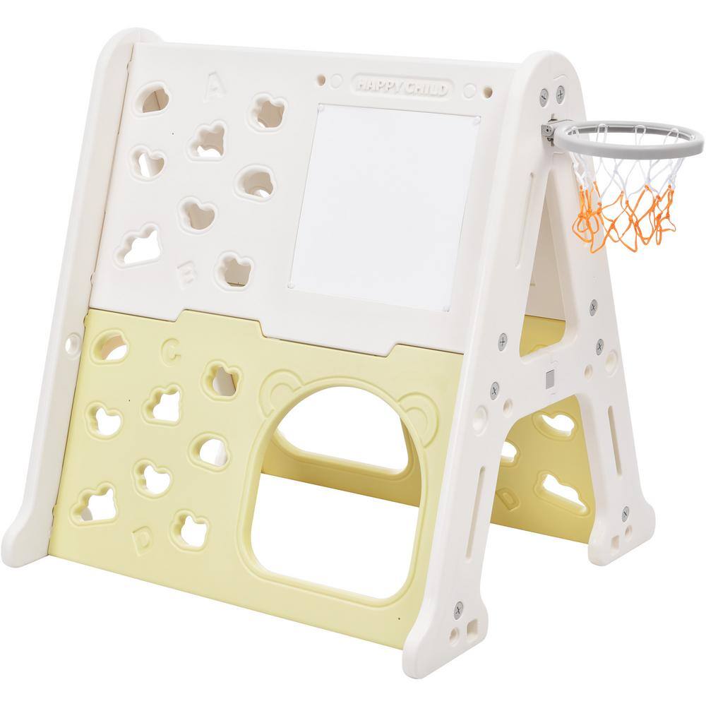 TIRAMISUBEST PPXY300101AAF Light Green 7-in-1 Toddler Freestanding Climber Playset with Slide