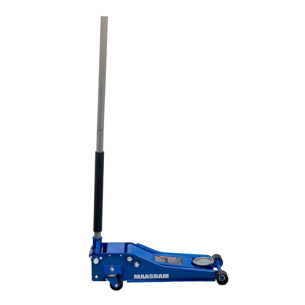 Maasdam MPL4699-BL-DIP 3-Ton Low Profile Floor Jack with Quick Lift in Blue