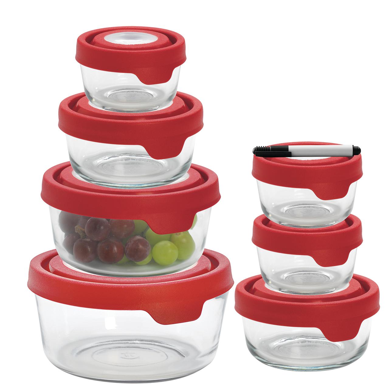 Anchor Hocking TrueSeal Clear Glass Food Storage. 15 Piece Set