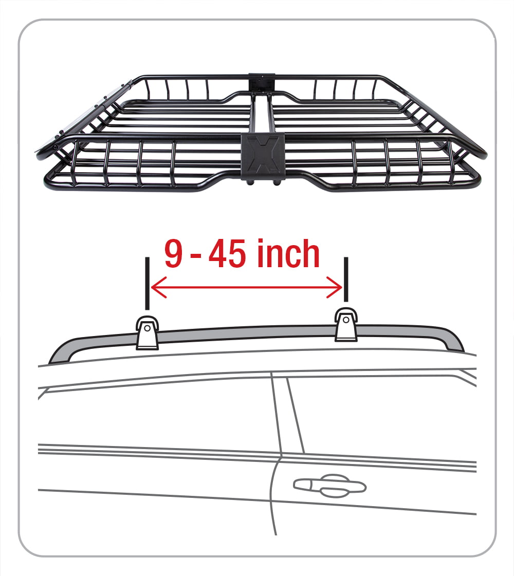 Tyger Auto TG-RK1B942B Heavy Duty Roof Mounted Cargo Basket Rack | L57.5″ x W41.7″ x H6.3″