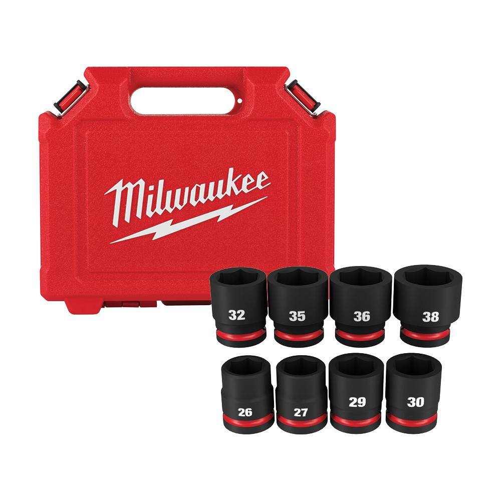 Milwaukee 49-66-7019 SHOCKWAVE 3/4 in. Drive Metric 6 Point Impact Socket Set (8-Piece)