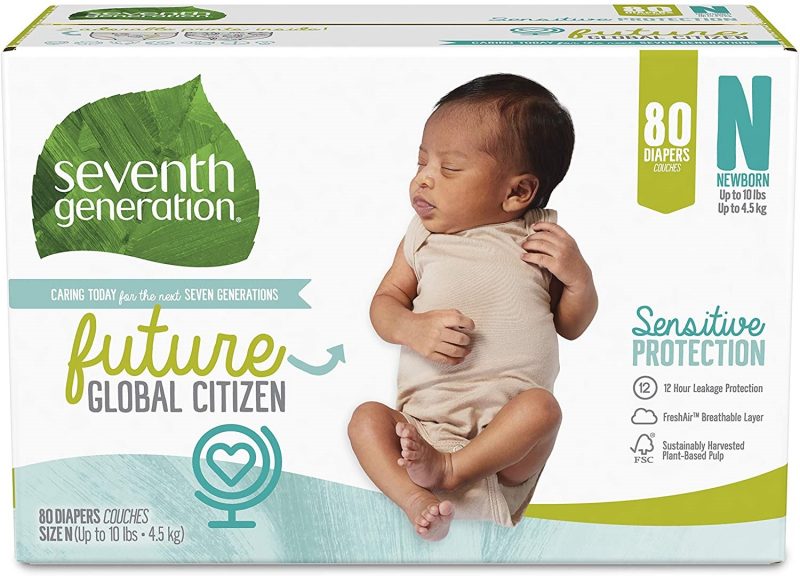 Seventh Generation Baby Diapers for Sensitive Skin. Super Pack