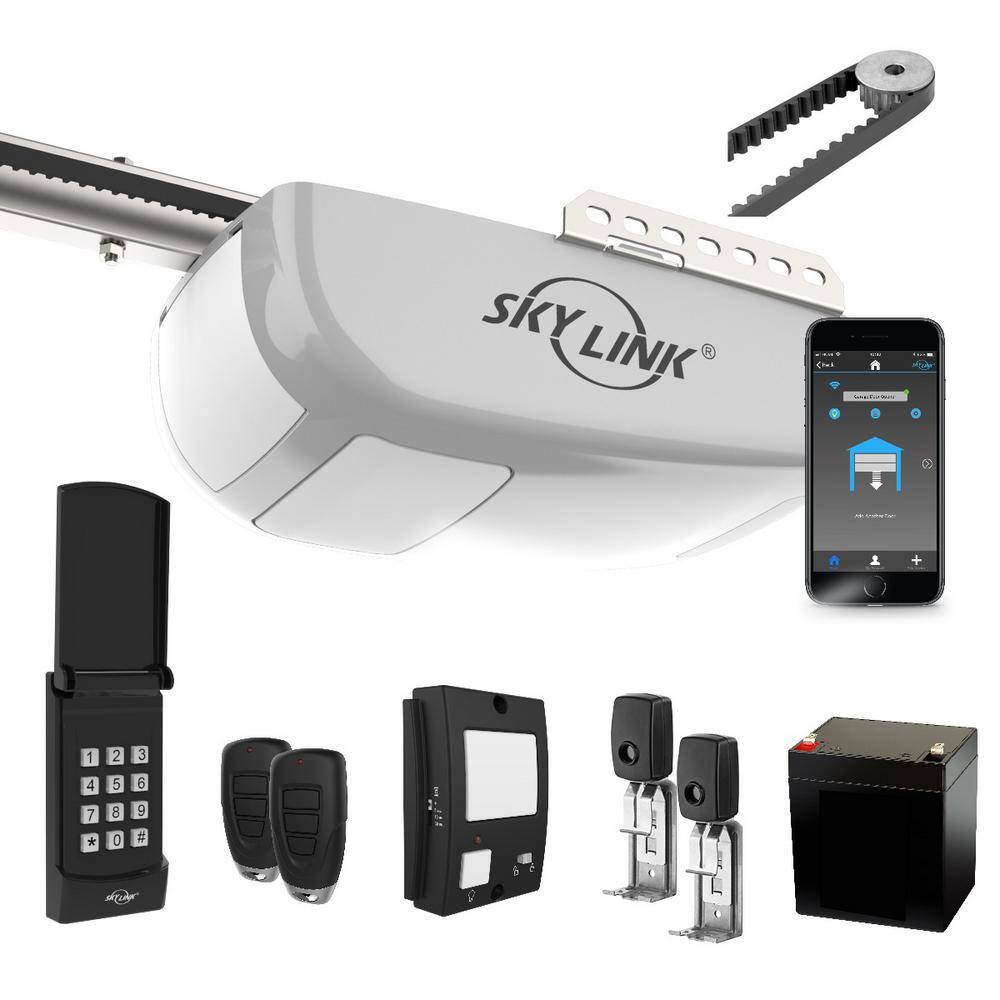 SkyLink ATR-5922BKUW 1-1/4 HPF Quiet Belt Drive Smart Dual LED Garage Door Opener (Wi-Fi) with Battery Backup