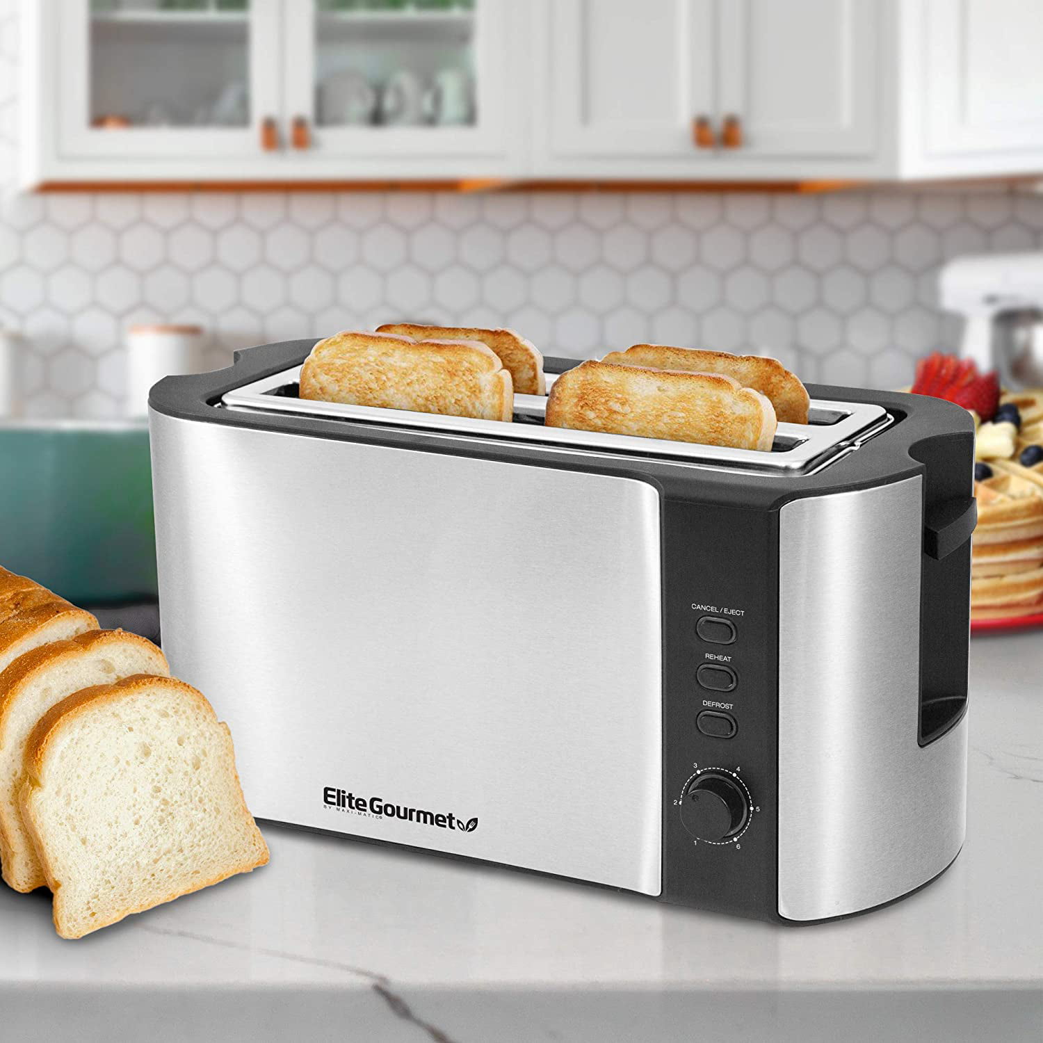 Elite Gourmet ECT-3100 4 Slice Long Toaster