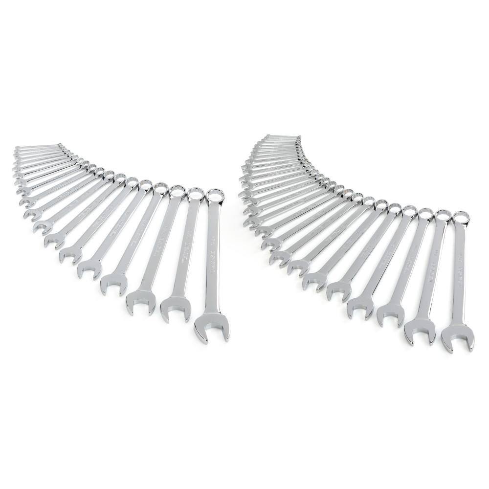 TEKTON WCB90301 1/4 in. - 1-1/4 in.. 6 mm - 32 mm Combination Wrench Set (46-Piece)