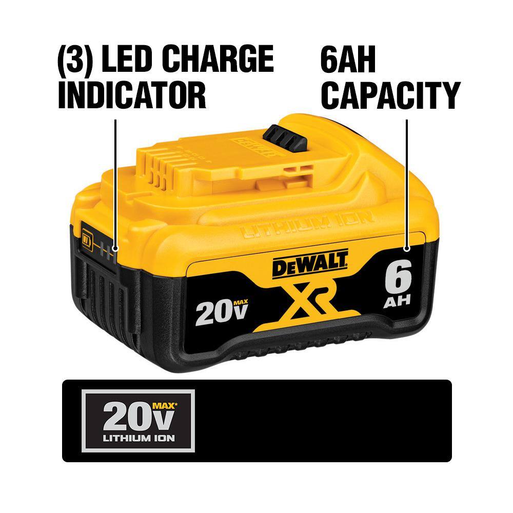 DEWALT DCB206 20V MAX XR Premium Lithium-Ion 6.0Ah Battery Pack