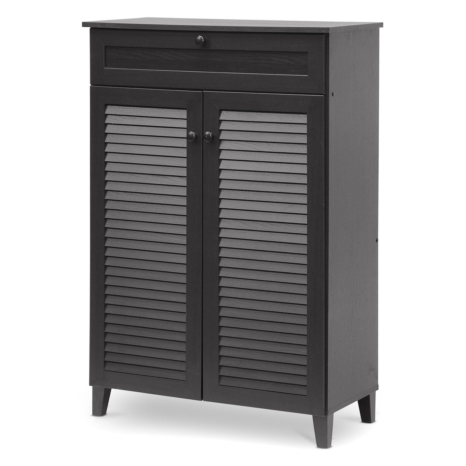 Baxton Studio Harding Shoe Storage Cabinet. Dark Grey