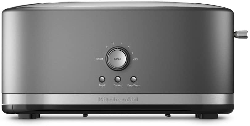 KitchenAid KMT4116CU 4 Slice Long Slot Toaster with High Lift Lever. Contour Silver