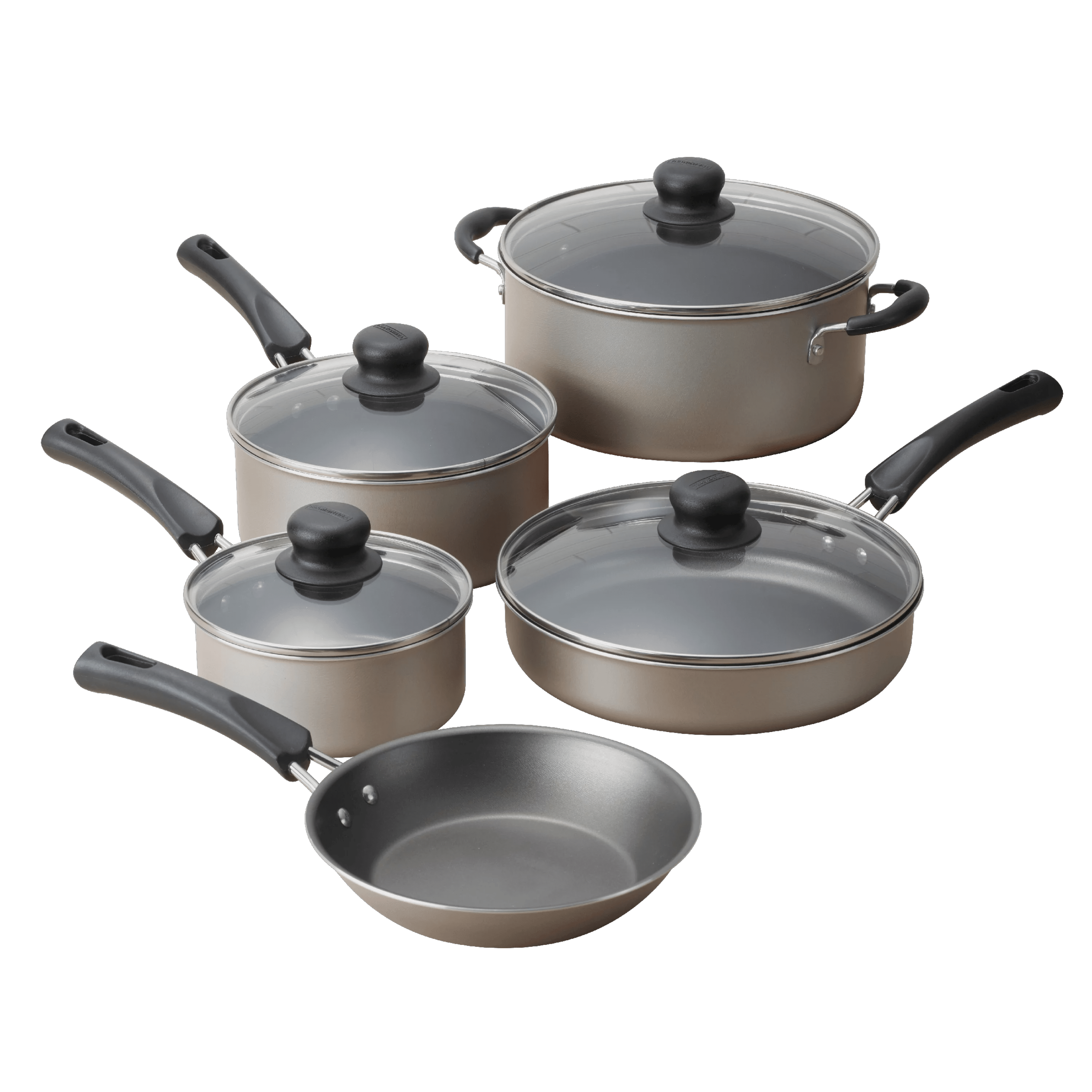 Tramontina 9-Piece Non-Stick Cookware Set. Champagne
