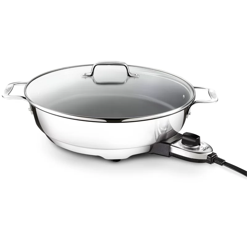 All-Clad SK492 Electric Skillet with Adjustable Temperature Dial. 7 Quart. Stainless Steel