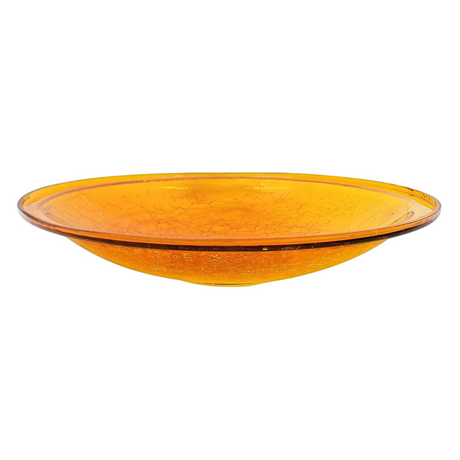 ACHLA Designs Crackle Glass Birdbath Bowl - Mandarin