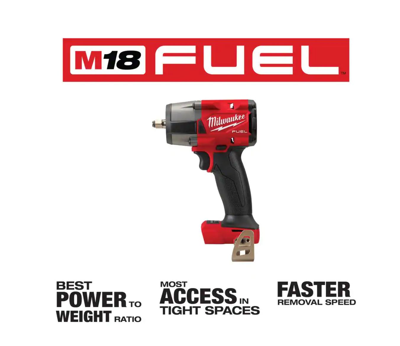 Milwaukee 2960-20-2962-20 M18 FUEL GEN-2 18V Lithium-Ion Mid Torque Brushless Cordless 3/8 in. and 1/2 in Impact Wrench (2-Tool)