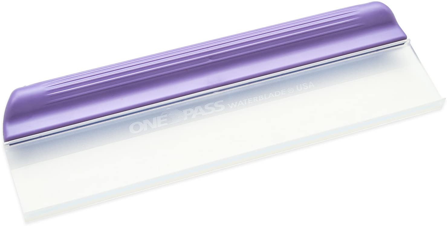 One Pass Classic 12″ Waterblade Silicone T-Bar Squeegee Purple