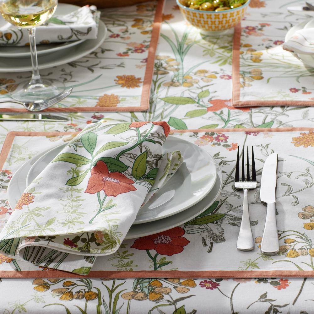 The Company Store  Jardin 20 in. x 14 in. White Multi Cotton Placemat (Set of 4)