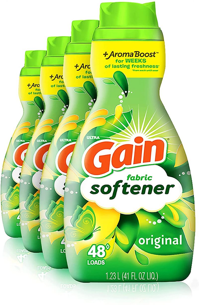 Gain Fabric Softener. Original Scent. 41 fl oz. 48 loads. HE Compatible. Pack of 4