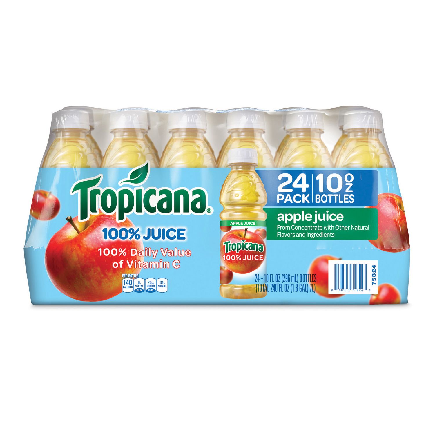 Tropicana 100% Apple Juice - 24/10 Ounce bottles