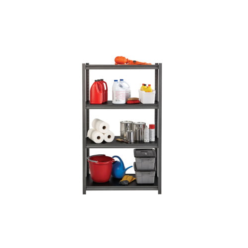 Lorell 3.200 lb Capacity Riveted Steel Shelving 60″ Height x 36″ Width x 18″ Depth - Recycled - Black - Steel. Laminate - 1Each